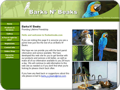 Barks N' Beaks website